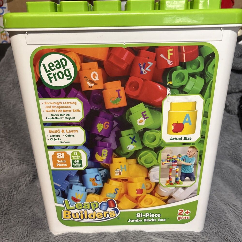 LeapFrog LeapBuilders 81-Piece Jumbo Blocks Box Learning Toy  Set Ages  2+ Green